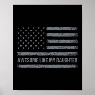 Fantastisk som min dotter USA flagga 4:e juli Pare Poster