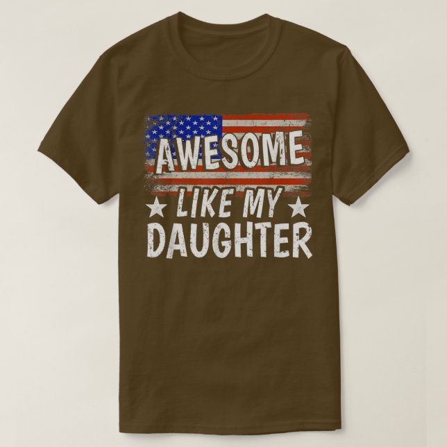 Fantastisk som min dotter USA FLAGGA Fars dag Fro T Shirt (Design framsida)