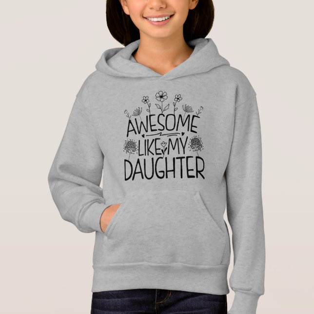 Fantastisk som min dotter Wildblomme Present Mamma T Shirt (Framsida)