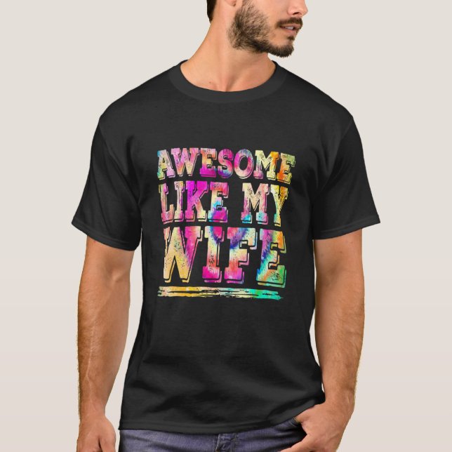 Fantastisk som min fru, föräldradag, färggrafik t shirt (Framsida)