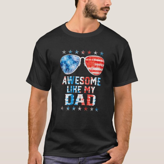 Fantastisk som min Pappa-amerikanska Flagga Tie Dy T Shirt (Framsida)