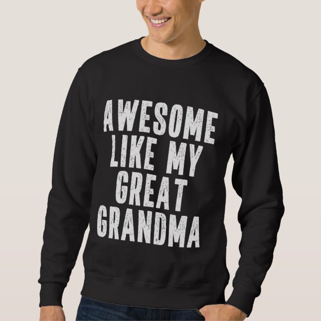 Fantastisk som min Underbara mormafrotyta Funny Gr Lång Ärmad Tröja (Framsida)
