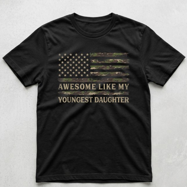 Fantastisk som min yngsta dotter Camouflage Pappa T Shirt (Skapare uppladdad)