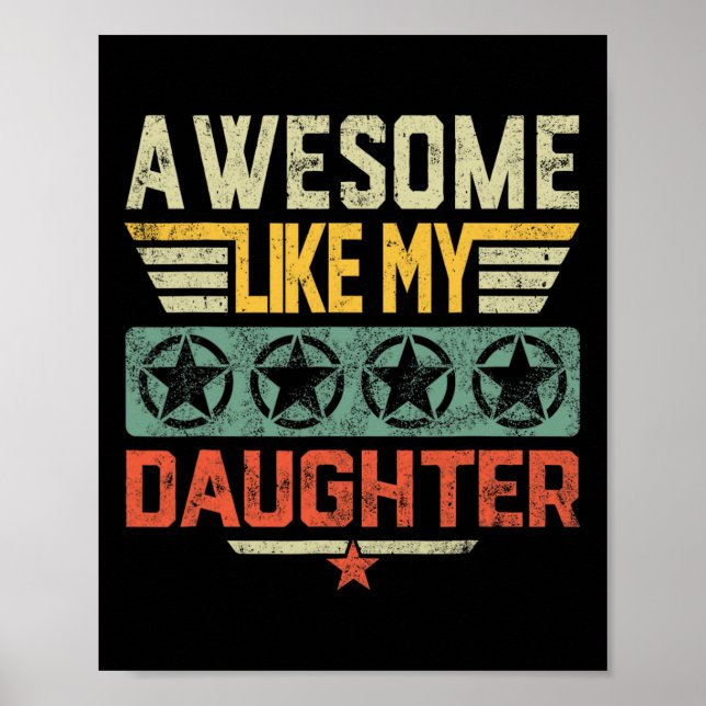 Fantastisk som mina dottergåvor Pappa Manar Far Fa Poster (Framsidan)
