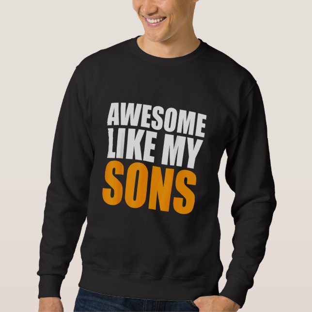 Fantastisk som mina Sons Pappa Joke Fars dag Lång Ärmad Tröja (Framsida)