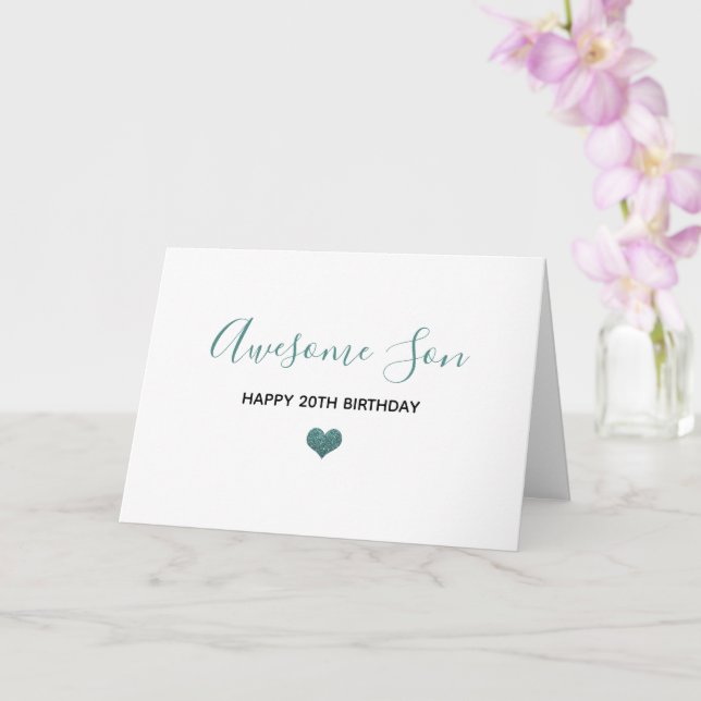 fantastisk son grattis på födelsedagen blue grått  kort (Orkide)