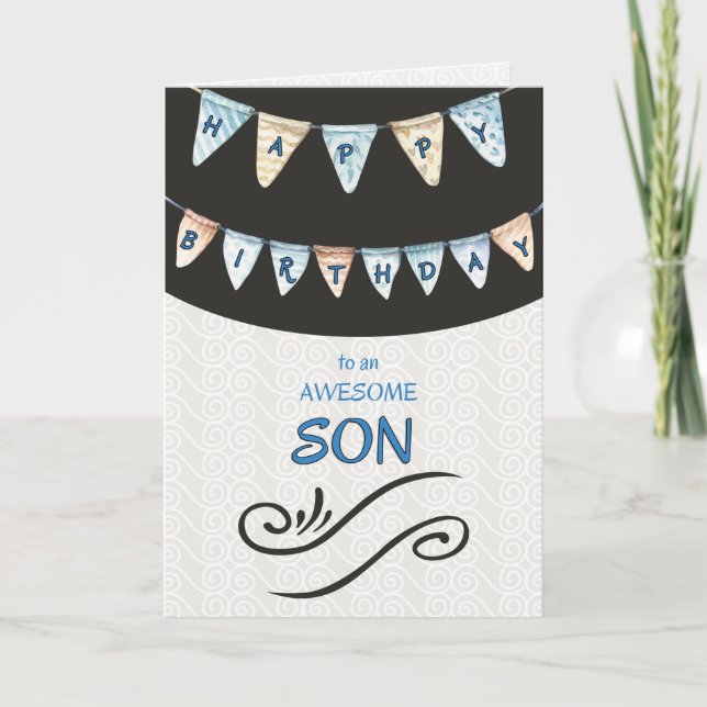 Fantastisk Son Grattis på födelsedagen Kort (Framsida)