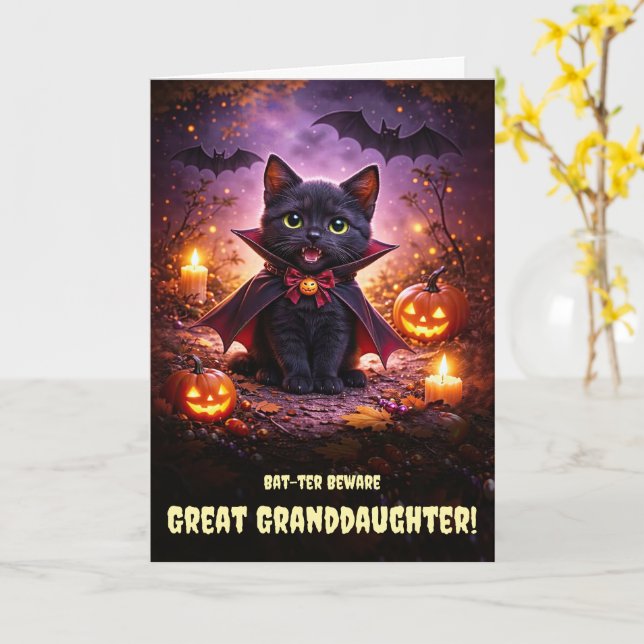 Fantastisk sonsons dotter Söt Halloween-vampyr  Kort (Gul blomma)