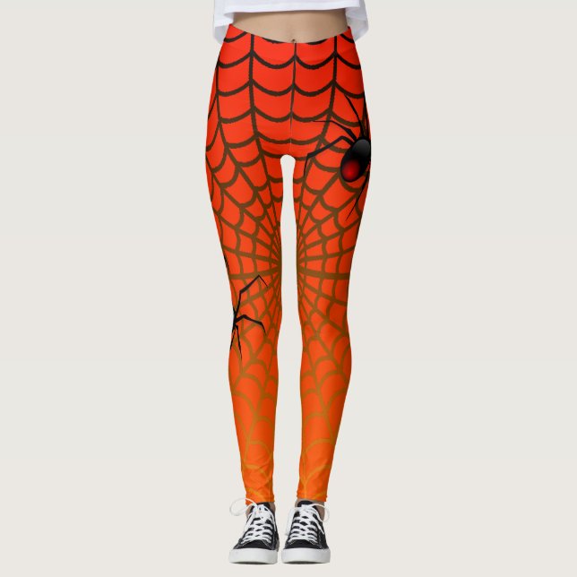 Fantastisk spindel och web design Cool Halloween Leggings (Framsida)