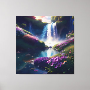 Fantastisk Splendor Waterfall liggande 6 Canvastryck