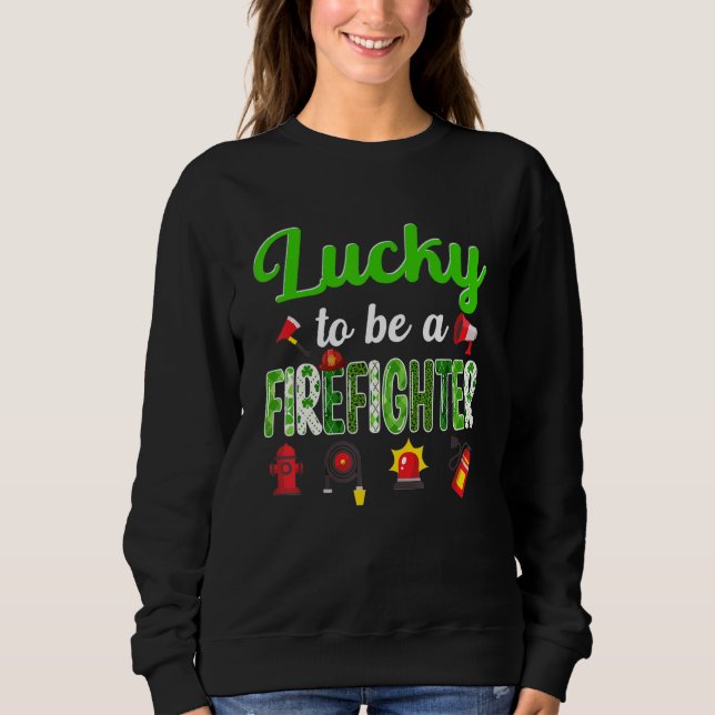 Fantastisk St patrick's day Cute Funny Firefighter T Shirt (Framsida)