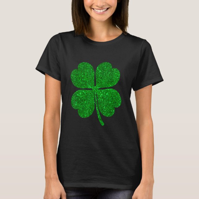 Fantastisk St patrick's day Irish Giltter Shamrock T Shirt (Framsida)