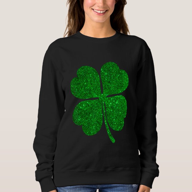 Fantastisk St patrick's day Irish Giltter Shamrock T Shirt (Framsida)