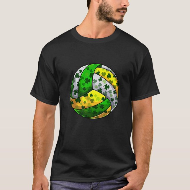 Fantastisk St patricks day med Volleyball Shamrock T Shirt (Framsida)