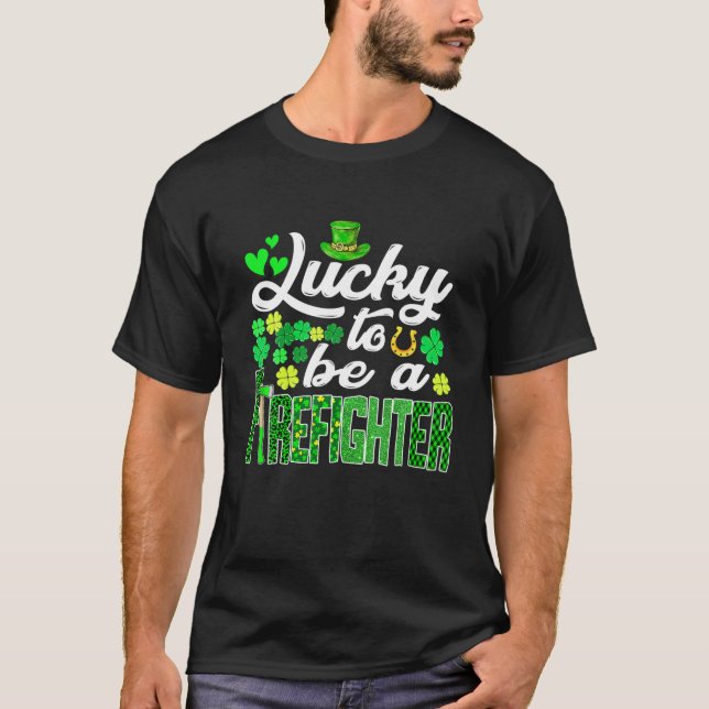 Fantastisk St. Patricks Day som brandman T Shirt (Framsida)