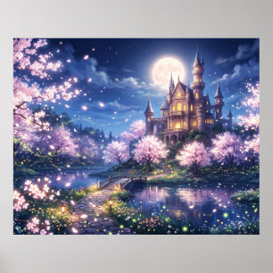 Fantastisk stad och slott poster