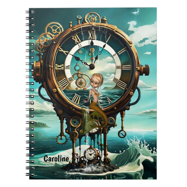 Fantastisk steampunk-havsklocka anteckningsbok (Framsidan)