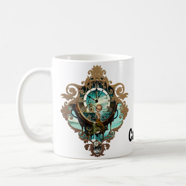 Fantastisk steampunk-havsklocka kaffemugg (Vänster)