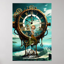 Fantastisk steampunk-havsklocka poster