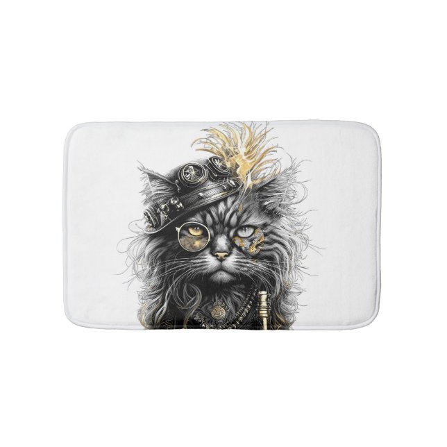 Fantastisk Steampunk Katt  Badrumsmatta (Framsidan)