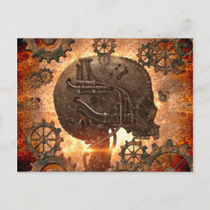Fantastisk steampunk Skull Vykort