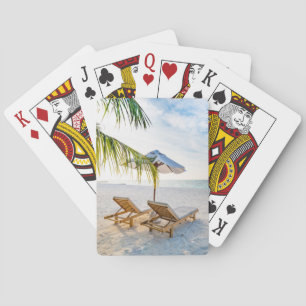 Fantastisk strandsolnedgång casinokort