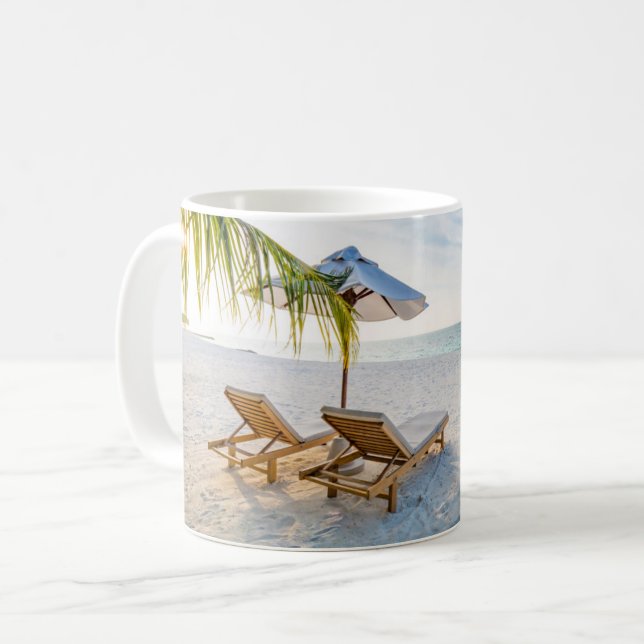 Fantastisk strandsolnedgång kaffemugg (Framsida vänster)