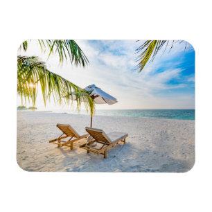Fantastisk strandsolnedgång magnet