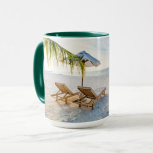 Fantastisk strandsolnedgång mugg