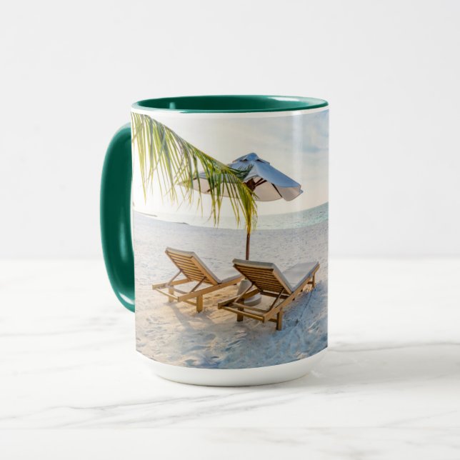 Fantastisk strandsolnedgång mugg (Framsida vänster)
