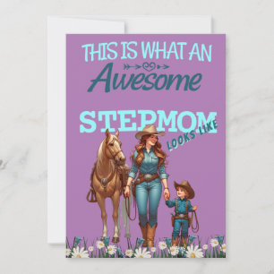 Fantastisk styvmamma cowgirl Mors dag Personlig Kort