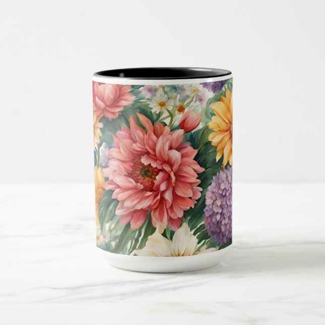 Fantastisk Summer Garden Colorful Flowers Mugg (Center)