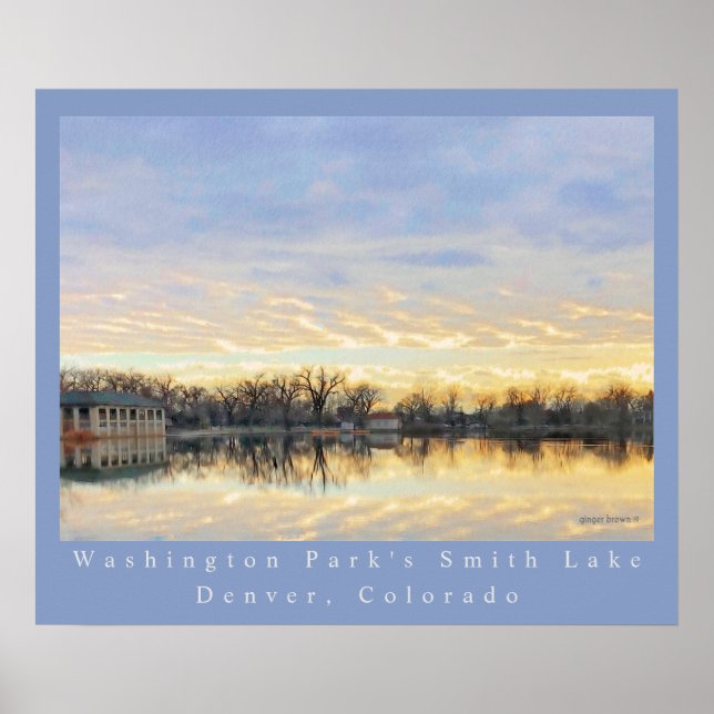 Fantastisk Sunset over Washington Park Sjö Denver  Poster (Framsidan)