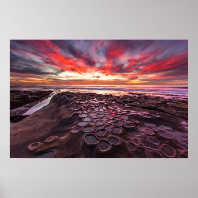 Fantastisk sunset vid tidningen bassäng poster (Framsidan)
