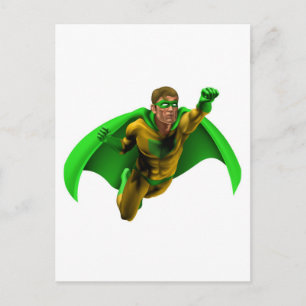 Fantastisk Superhjälte Illustration Vykort