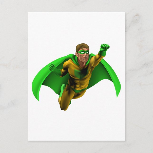 Fantastisk Superhjälte Illustration Vykort (Framsida)