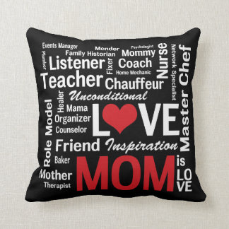 Fantastisk svart Multitaskingmamma som är röd och Kudde