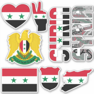 Fantastisk Syrien formar nationella symboler Klistermärken