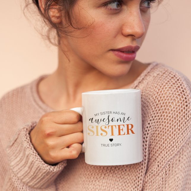 Fantastisk syster | Söt syskon Orange Kaffemugg (Skapare uppladdad)