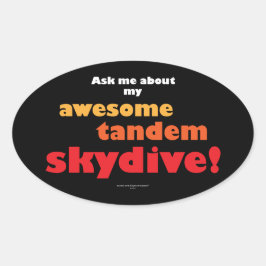 Fantastisk Tandem Skydive Ovalt Klistermärke