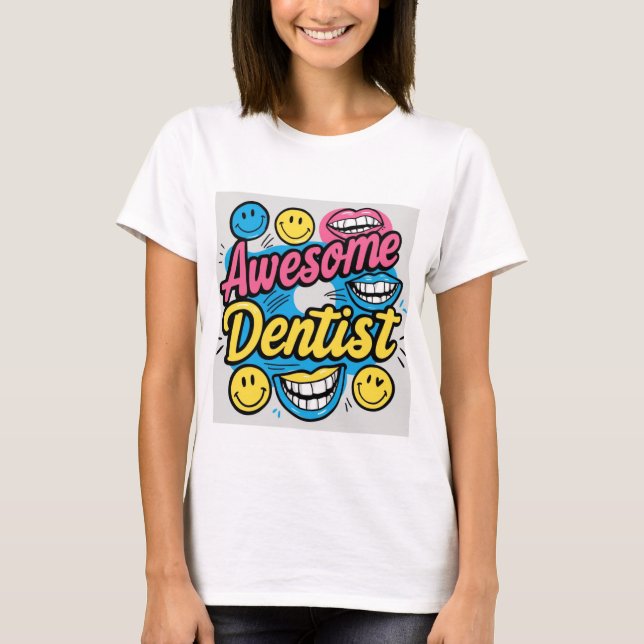 Fantastisk tandläkare tack t shirt (Framsida)