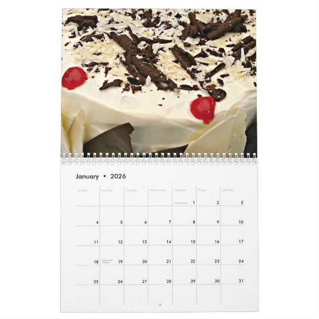 Fantastisk tårtakalender kalender (Jan 2026)