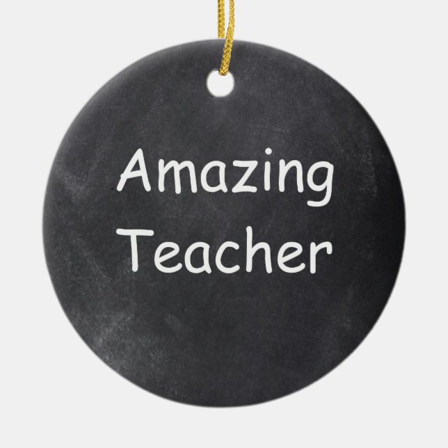 Fantastisk Teacher Chalkboard Design Gift Idea Julgransprydnad Keramik (Framsidan)