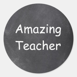 Fantastisk Teacher Chalkboard Design Gift Idea Runt Klistermärke