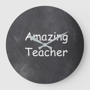 Fantastisk Teacher Chalkboard Design Gift Idea Stor Klocka