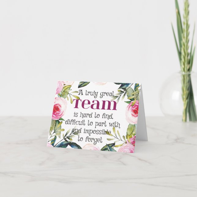 Fantastisk teamarbete tack citat kontorsväggskonst kort (Framsida)