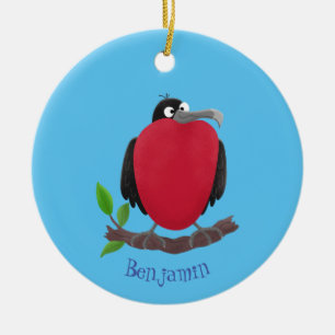 Fantastisk tecknad av fregattfåglar julgransprydnad keramik