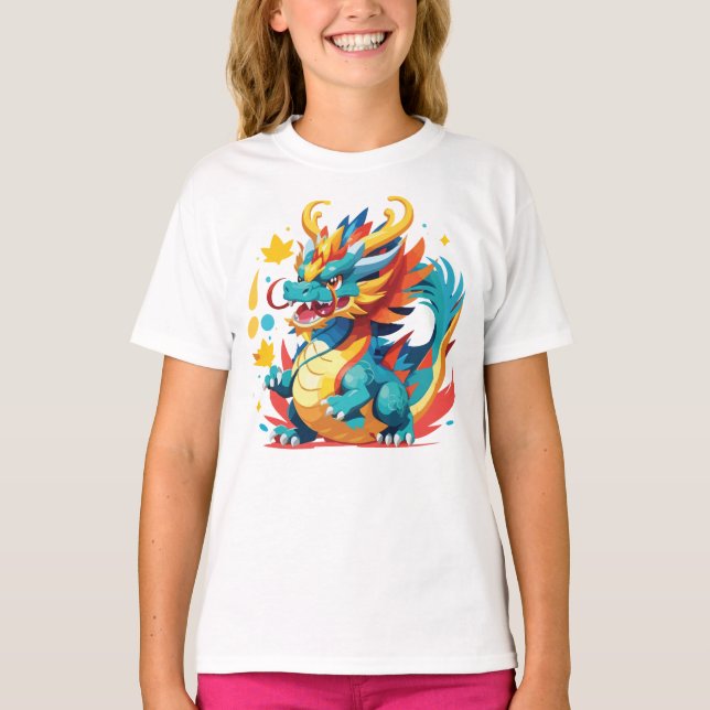 Fantastisk Tecknad Dragon T-Shirt (Framsida)