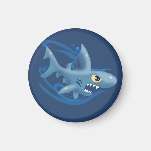 Fantastisk Tecknad Shark Magnet (Framsidan)