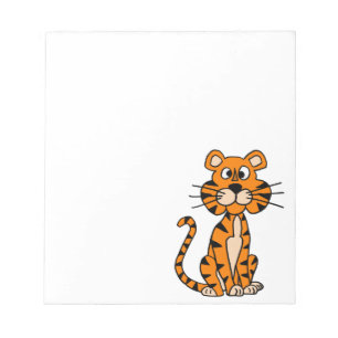 Fantastisk Tecknad Tiger Design Anteckningsblock